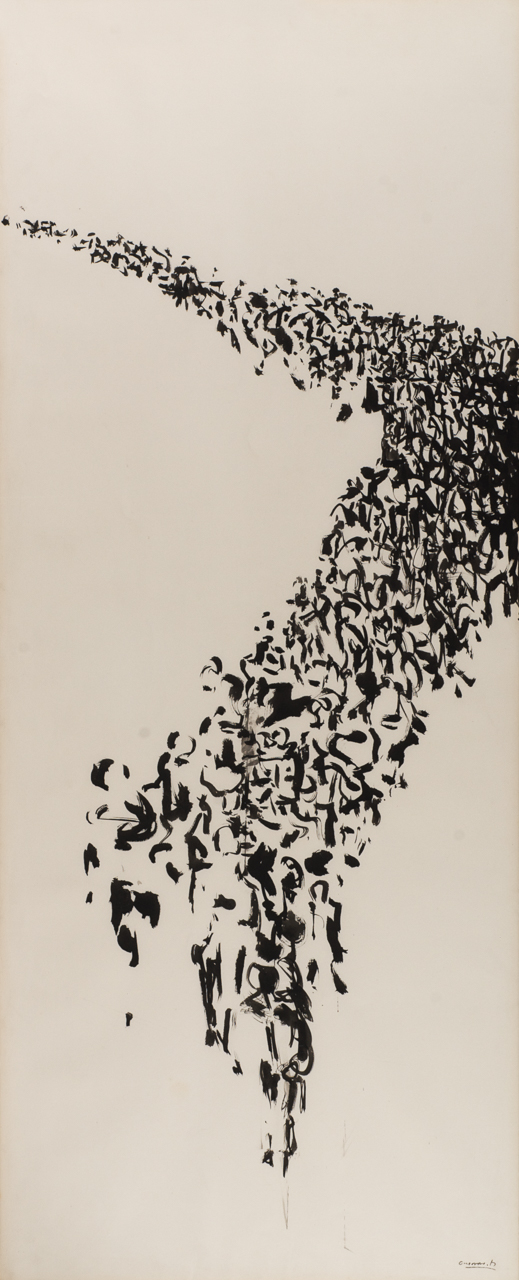 Chinese ink on paper from the Exile series, by spanish artist Jose Maria Guerrero Medina