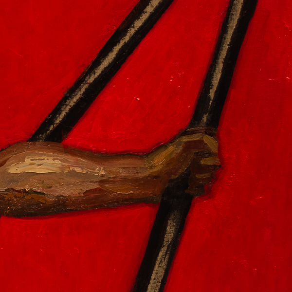 Oil on canvas by Guerrero Medina, detailed view
